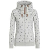 Print Hooded Zipper Sweatshirt