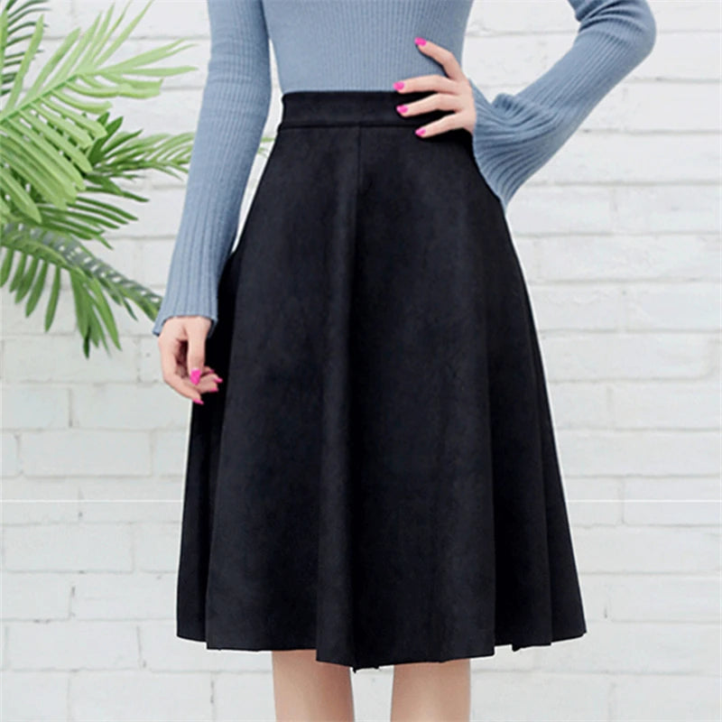 Vintage Suede Midi Skirt
