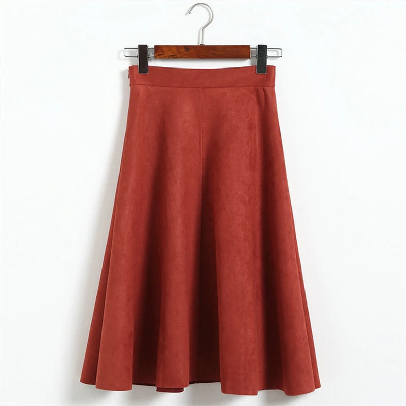 Vintage Suede Midi Skirt