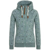 Print Hooded Zipper Sweatshirt