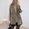 Notched Collar Plaid Blazer