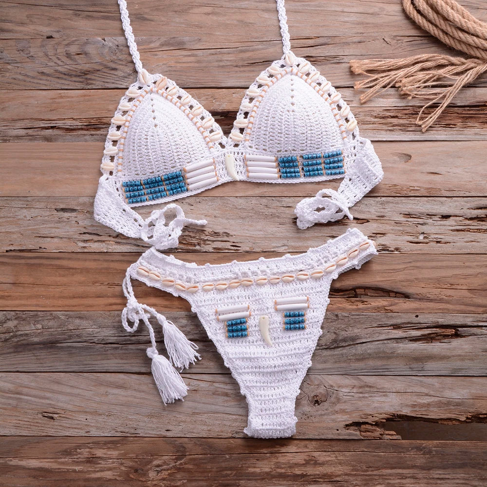 Handmade  Shell Beaded Bikini