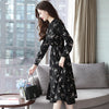 Vintage Floral Chiffon Midi Dress